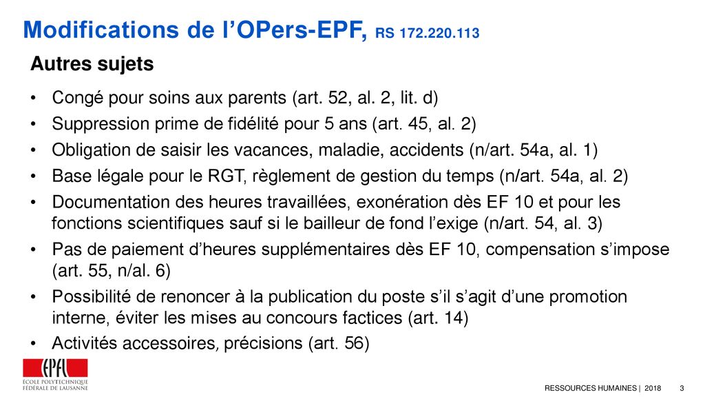 du domaine des EPF OPers EPF ppt télécharger